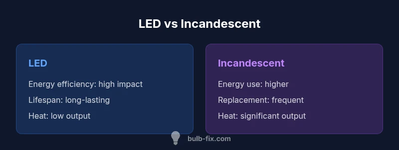 LED vs incandescent energy and lifespan infographic