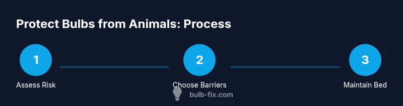 Three-step infographic on protecting bulbs from animals