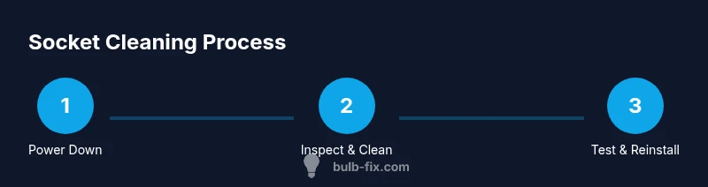 Process diagram showing three steps: Power Down, Inspect & Clean, Test & Reinstall