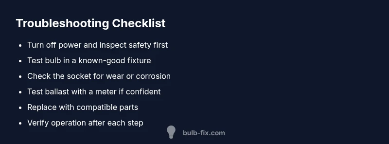 Checklist infographic for ballast vs bulb troubleshooting