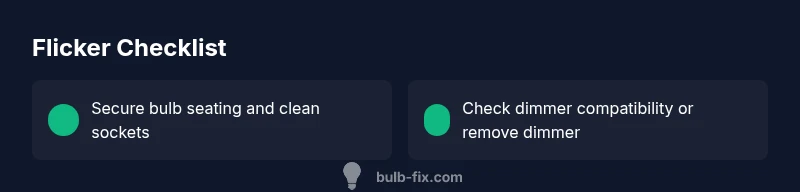 Checklist infographic for diagnosing bulb flicker