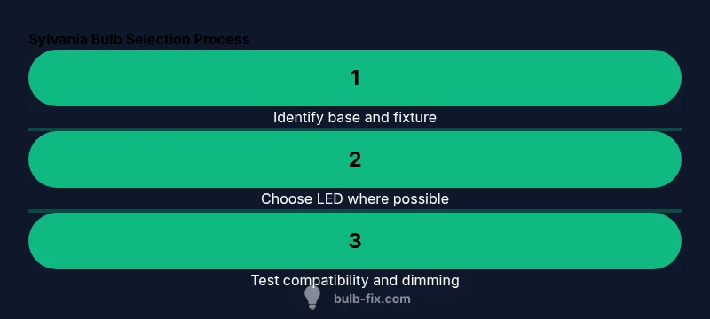 Infographic showing step-by-step Sylvania bulb selection process