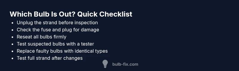 Checklist for finding which bulb is out Christmas lights