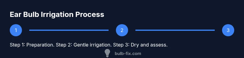 Process diagram showing steps to use an ear bulb safely
