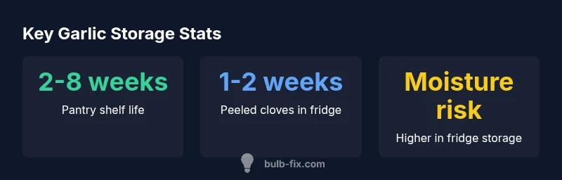 Garlic storage statistics infographic