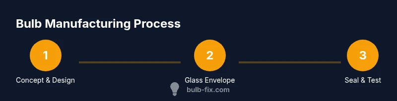 Infographic showing three steps of bulb manufacturing